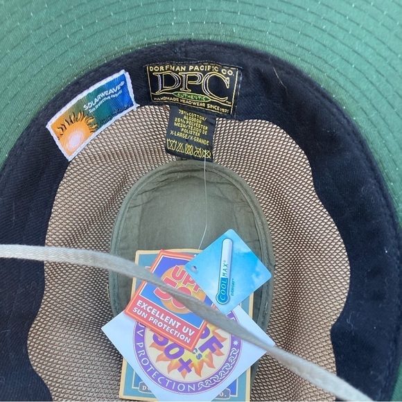 Men's NWT DPC Green Solarweave Mesh Hat XL String Safari UPF50 Beach Hiking Sun - Picture 4 of 12